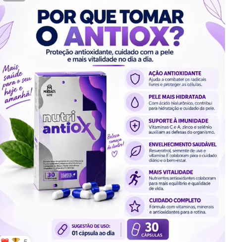 Informativo sobre o suplemento Nutri Antiox